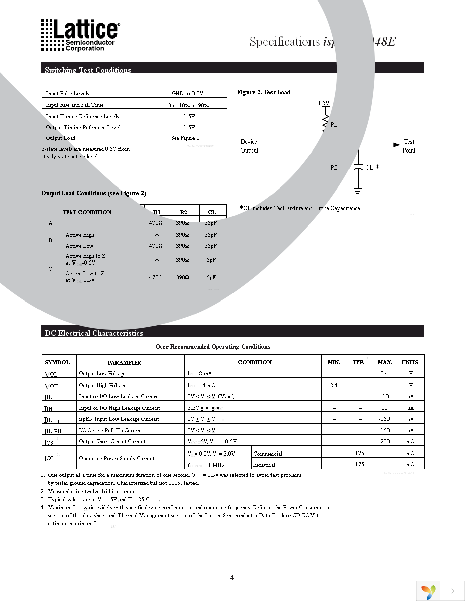 ISPLSI 1048E-70LQN Page 4